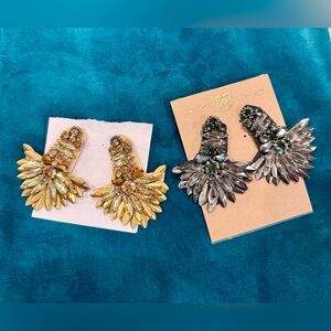 Elegant Gold and Silver Statement Earrings